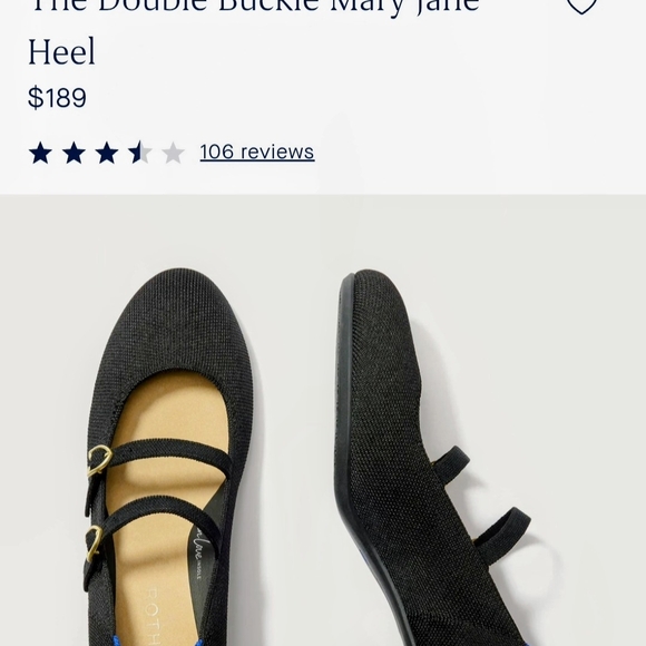 Rothy's Shoes - Rothy's Black Double Strap Mary Jane Heels, New In Box, Never Worn!